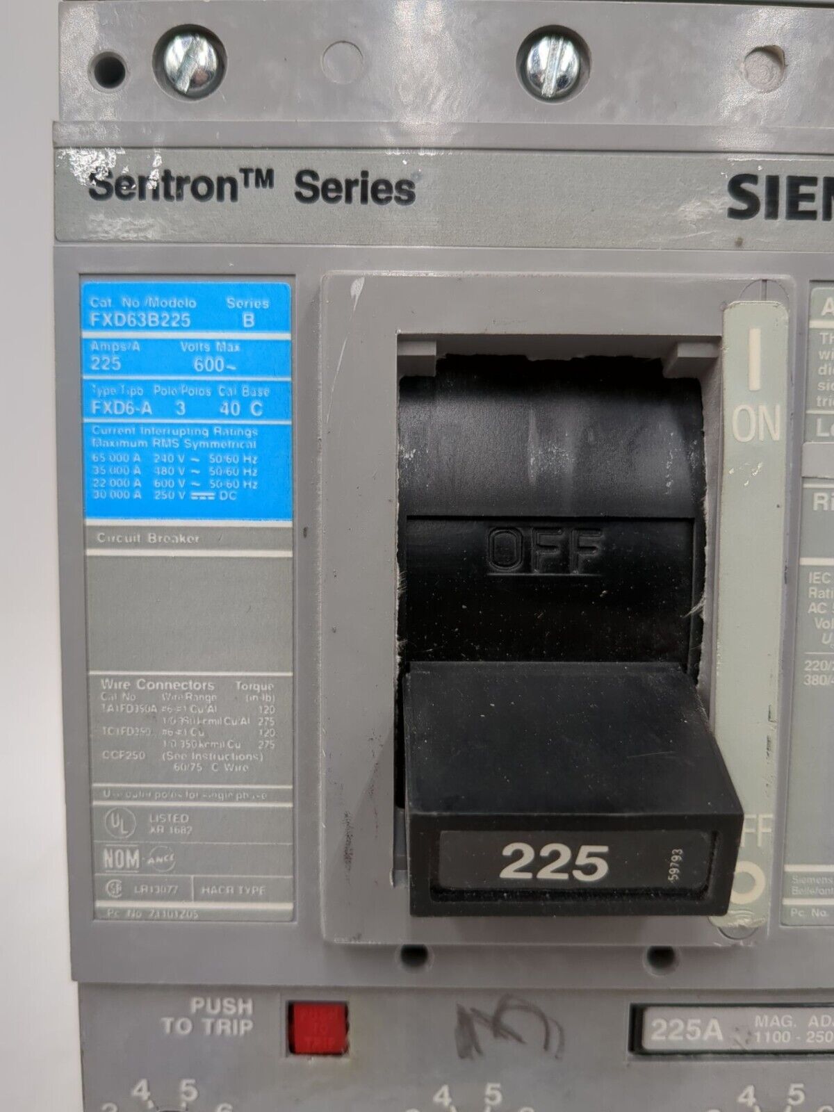 Siemens FXD63B225 S01FD60ST Used