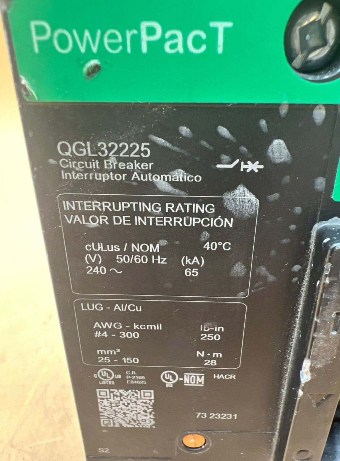 Square D QGL32225 Used