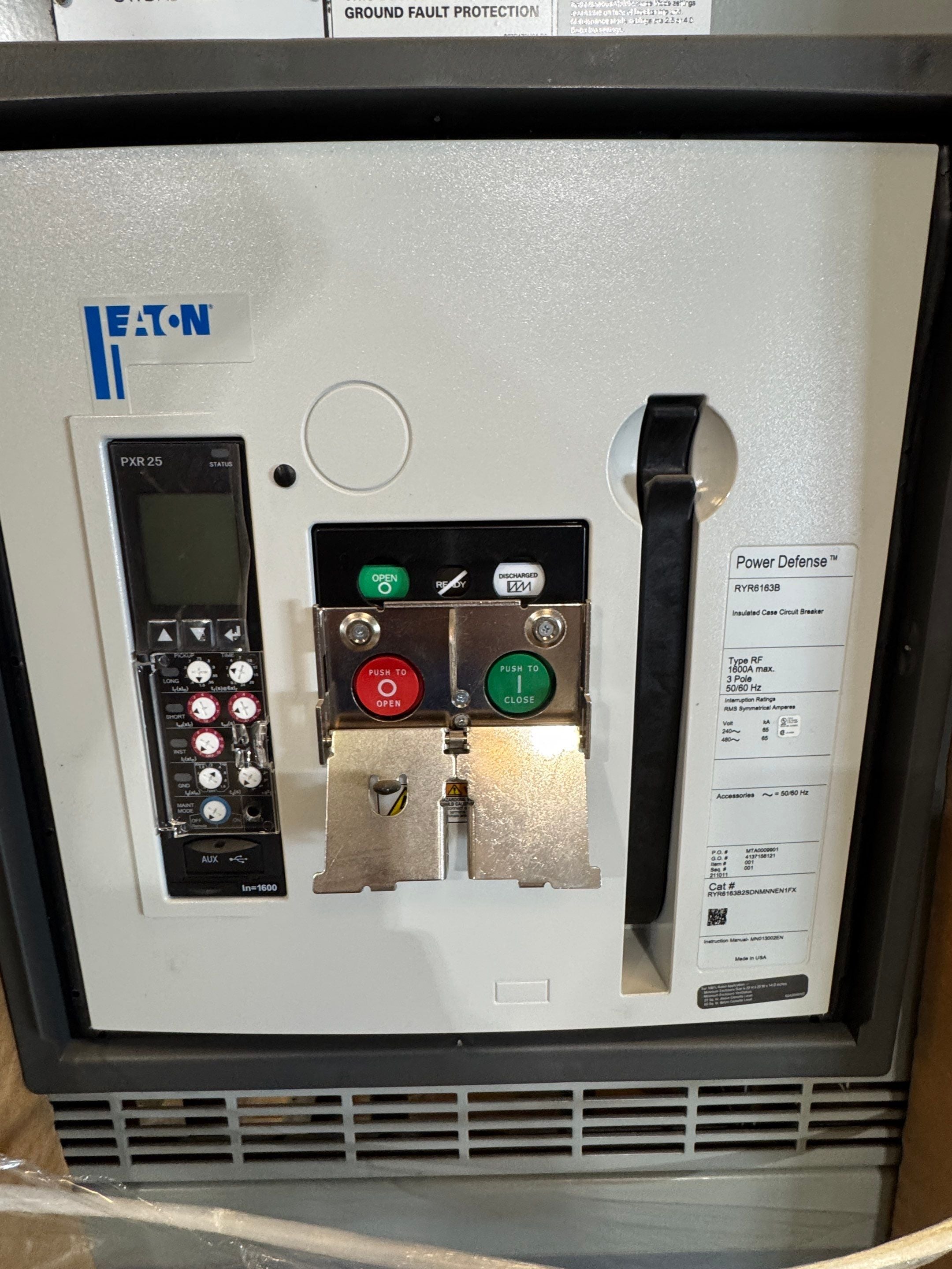 Eaton 3000A PRLX Switchboard 480/277V 3PH 4W 1600A Feeder 2 Distribution New