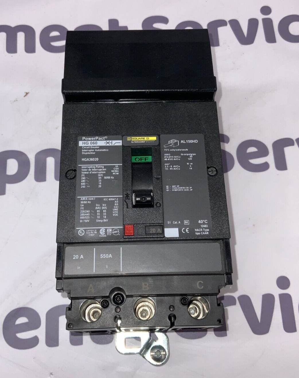 Square D HGA36020 New