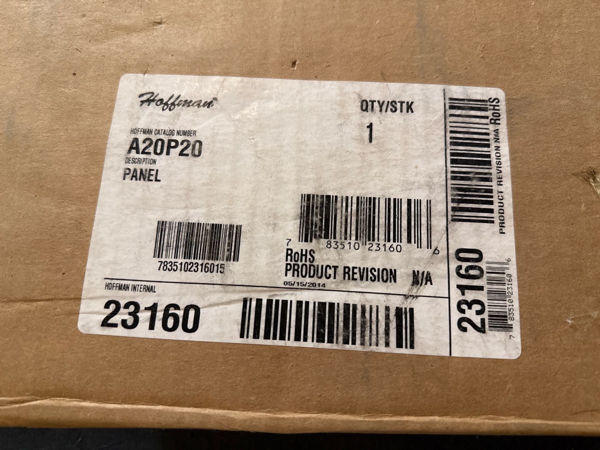 nVENT Hoffman A20P20 Panel for Type 3R 4 4X 12 13 Enclosure fits 20x20 White New