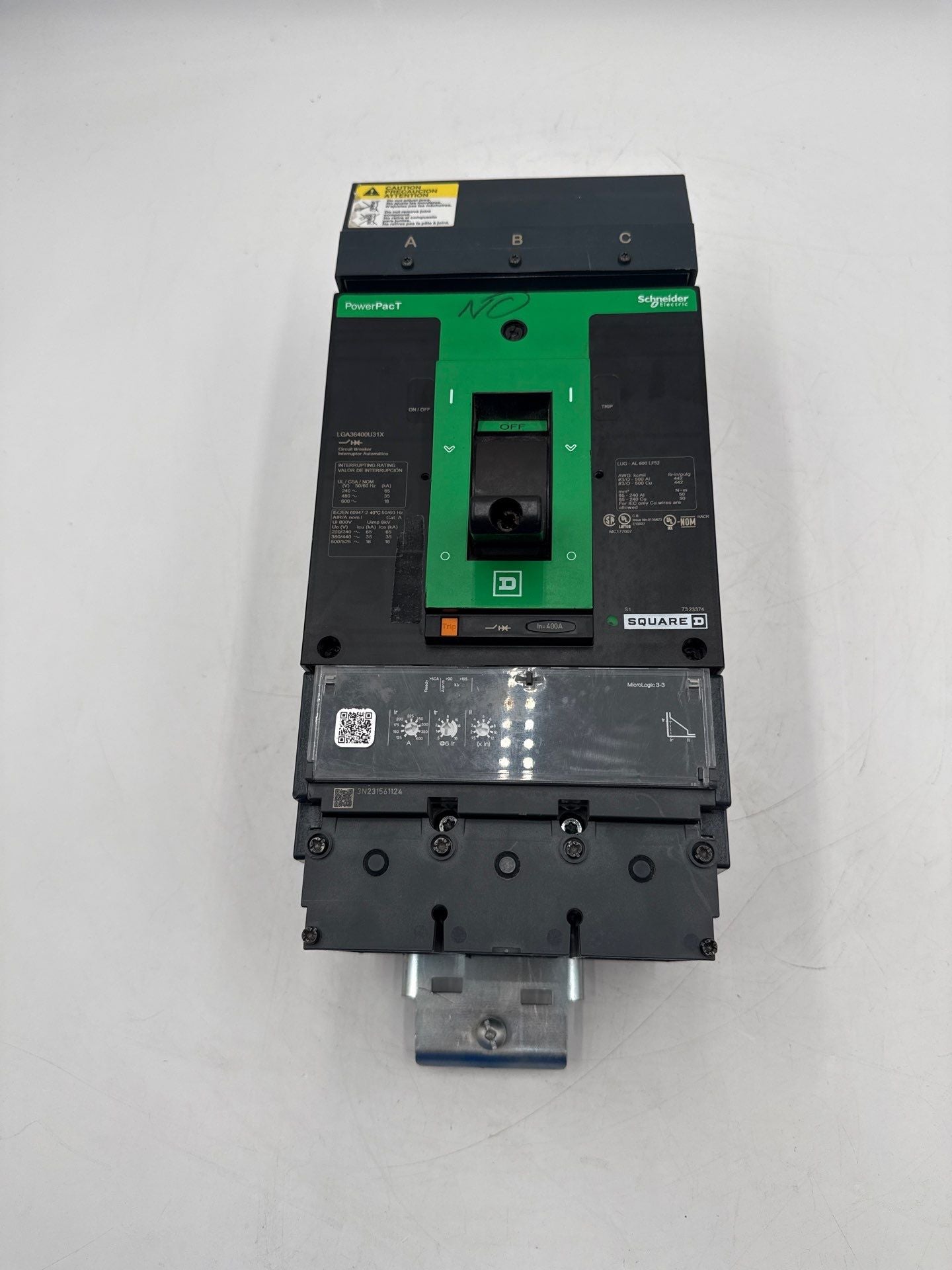 Square D LGA36400U31X I-Line Circuit Breaker 400A 3P 600V LGA 400 Amp 3 Pole Used