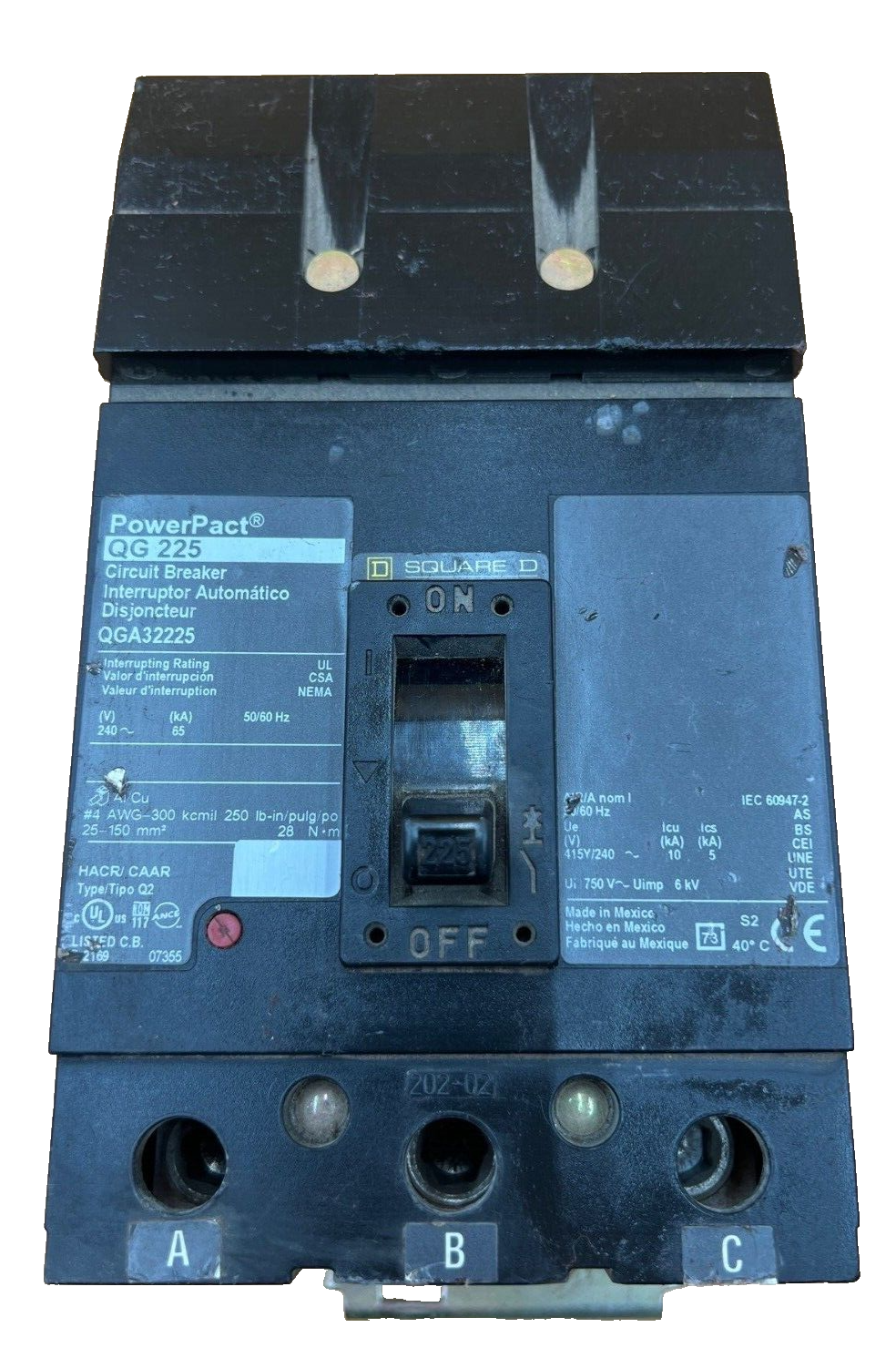 Square D QGA32225 Used