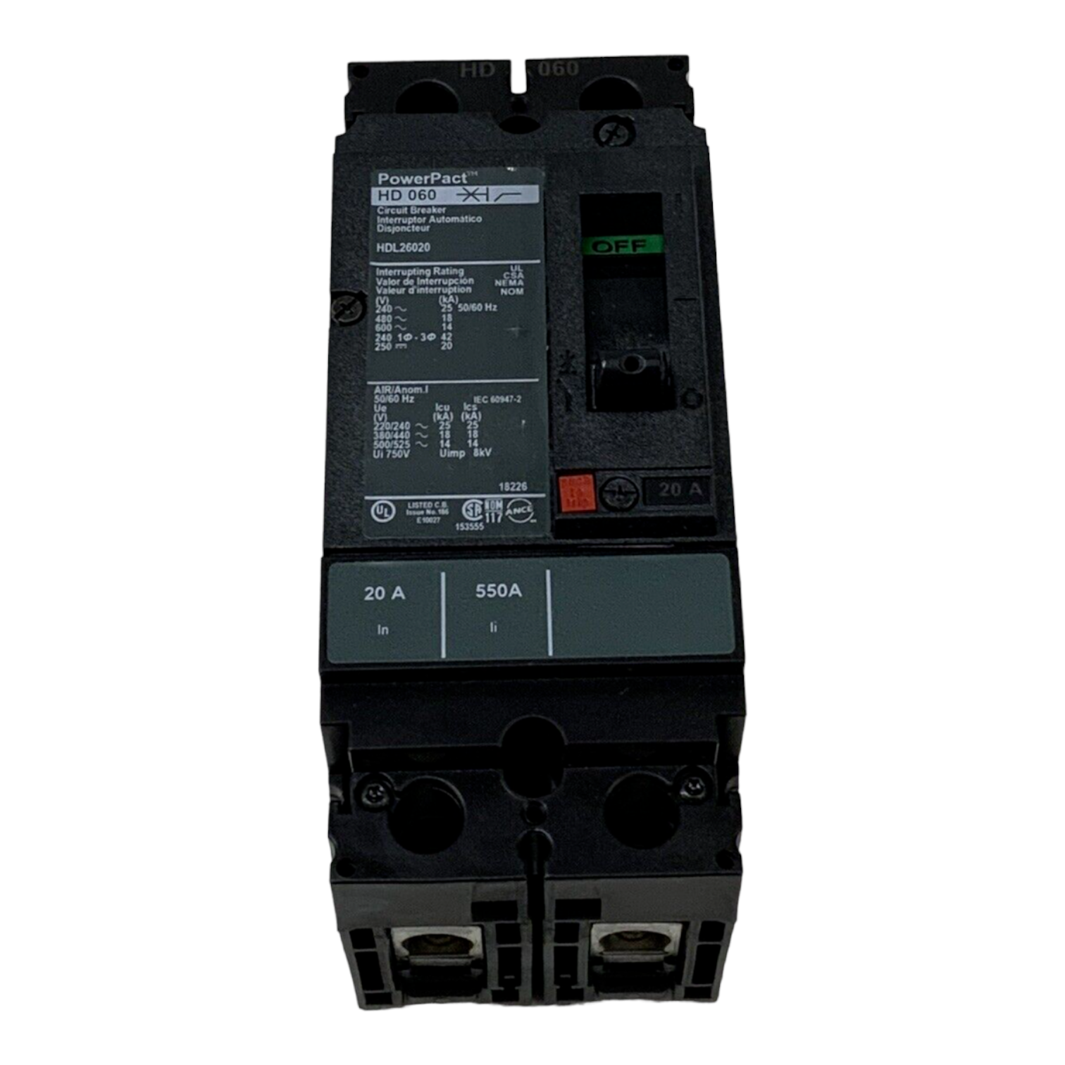 Square D HDL26020 Used