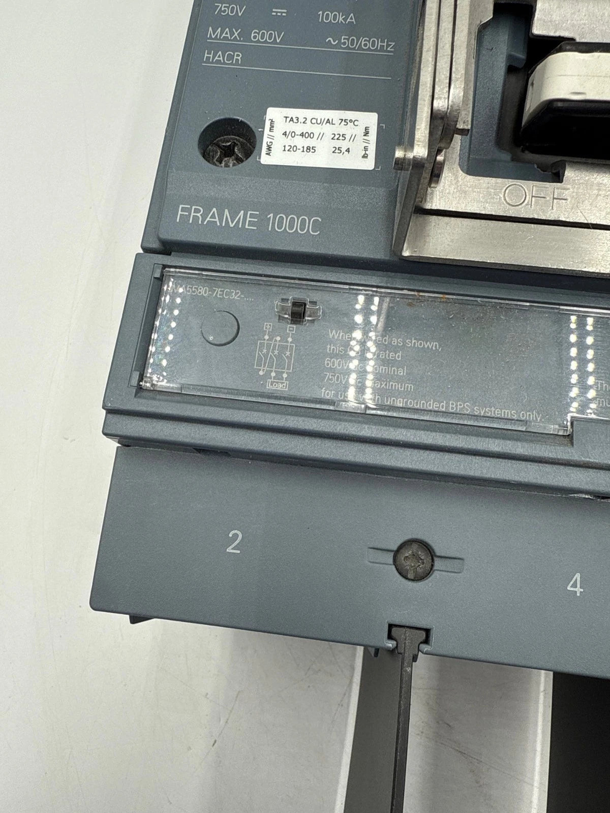 Siemens 3VA5580-7EC32-0AA0 Circuit Breaker 800A 3P 600V 3VA5 800 Amp 100kA-480V New