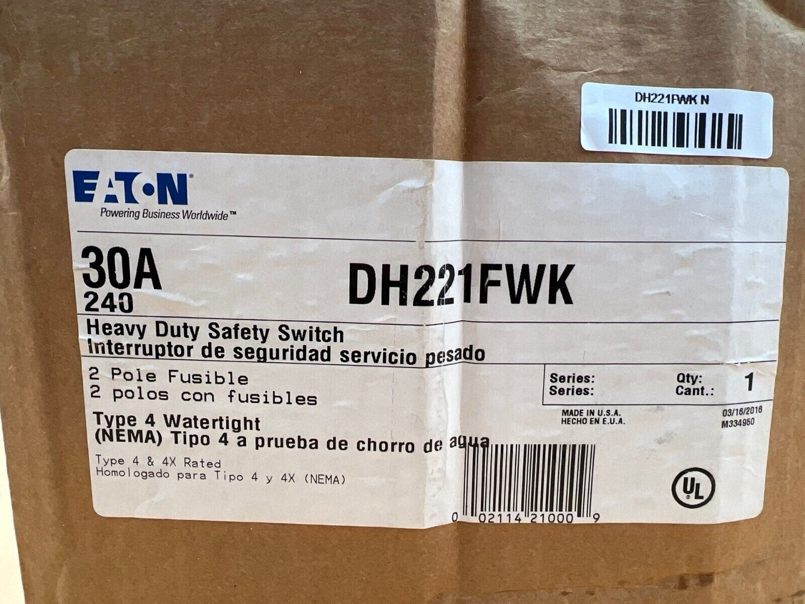 Eaton DH221FWK New