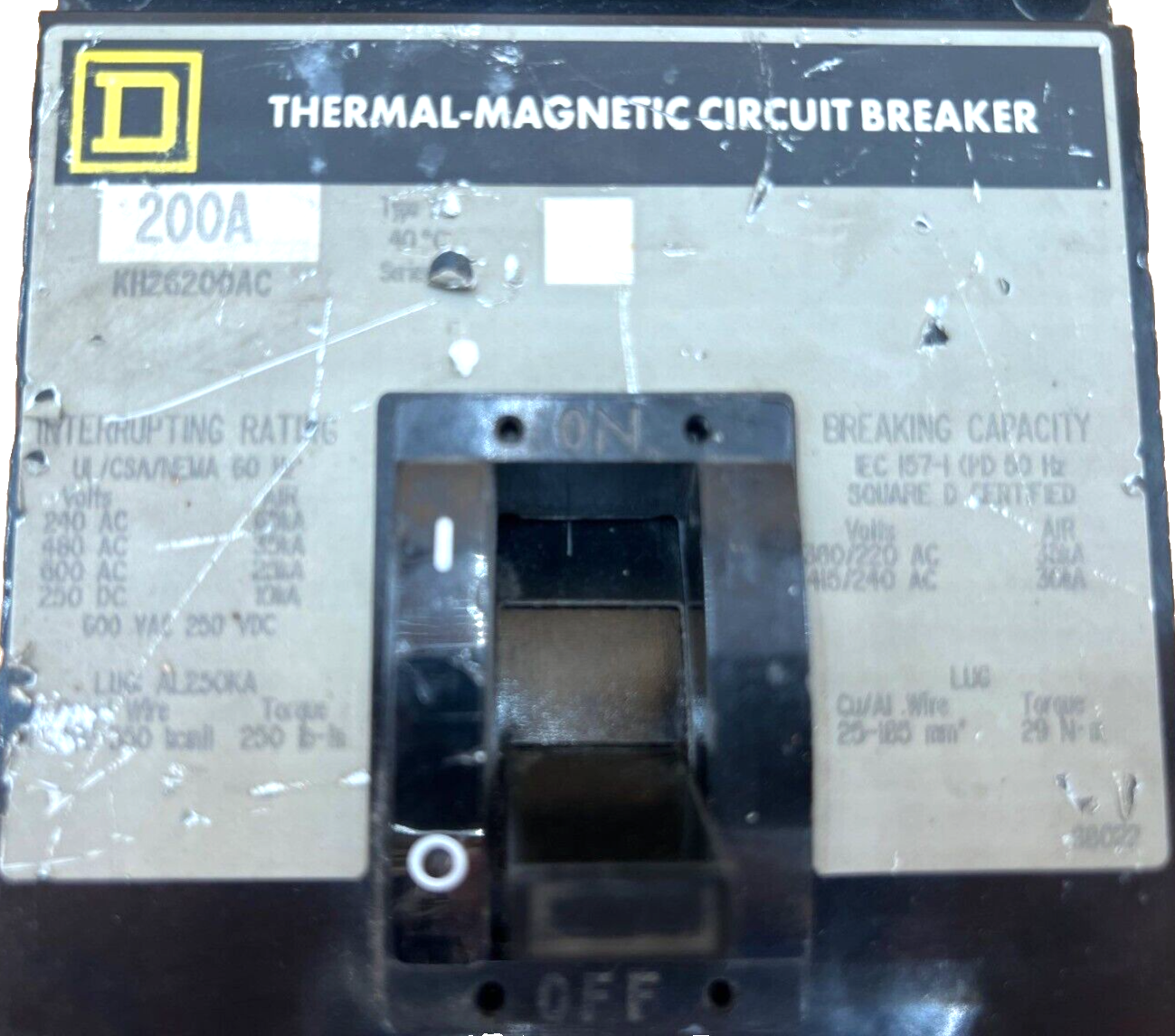 Square D KH26200AC Used