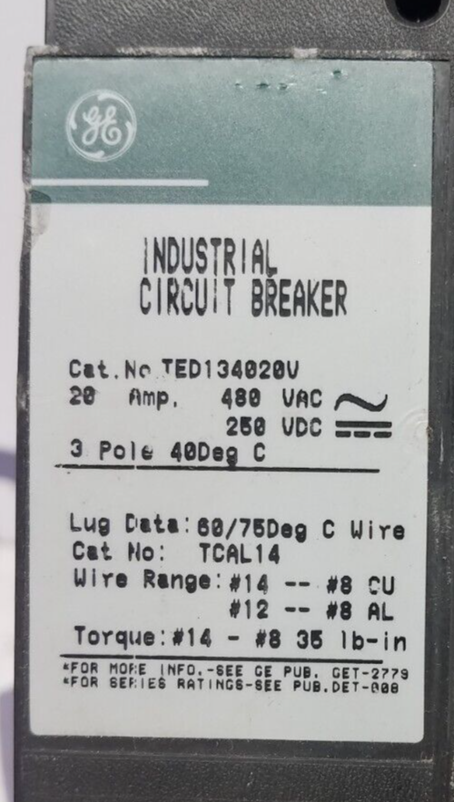 GE TED134020V Used