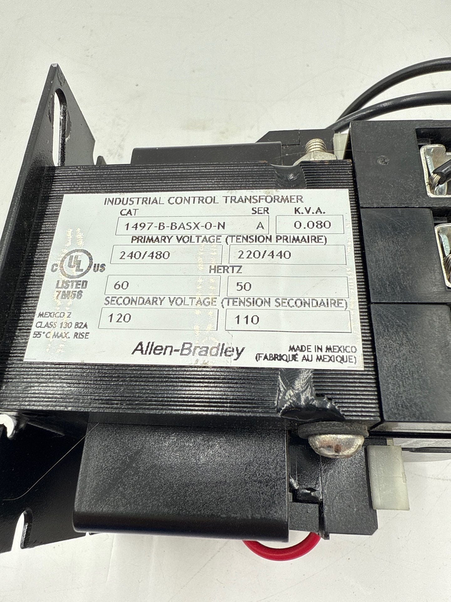 Allen Bradley 1497-B-BASX-0-N Control Power Transformer 0.080kVA Pri 240/480V Sec 120V Used