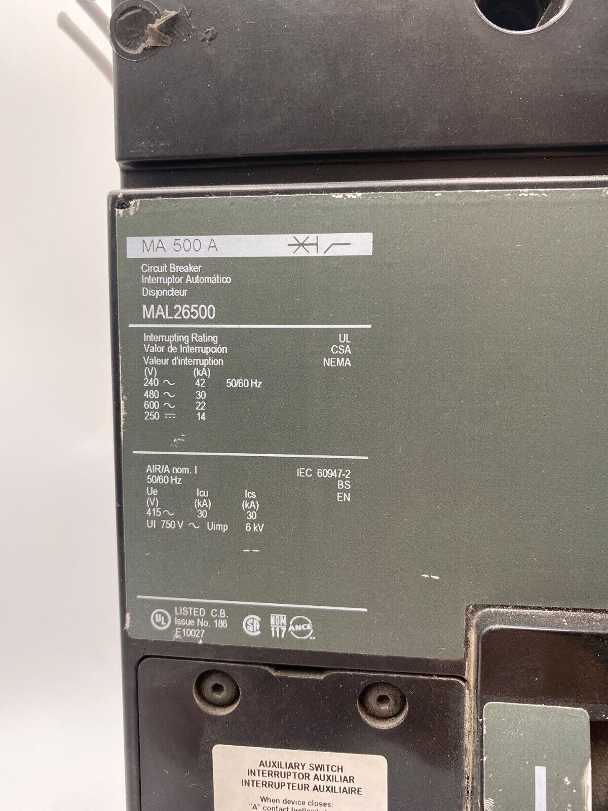 Square D MAL26500 Used