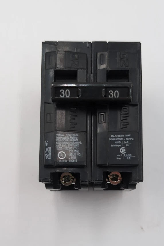 Siemens B230 Circuit Breaker 30A 240V 2P Type BL Bolt On 30 Amp 2 Pole BL230 New New