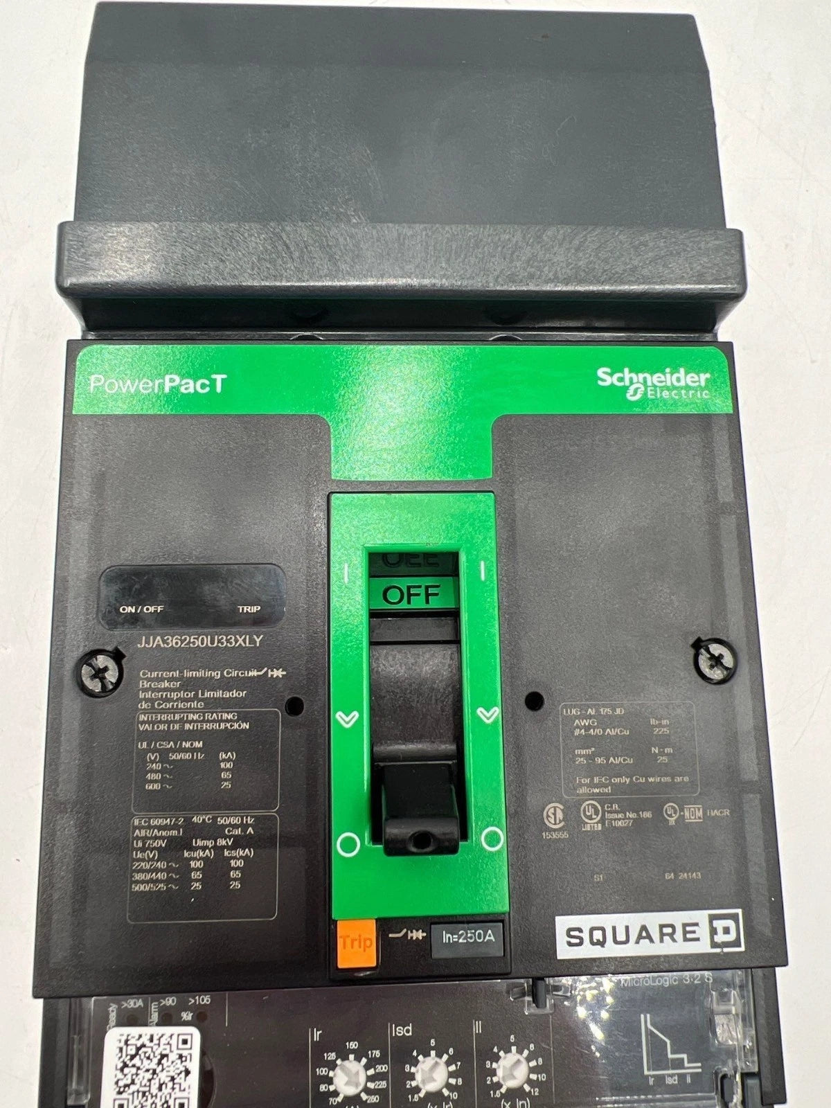 Square D JJA36250U33XLY I-Line Circuit Breaker 250A 3P 600V JJA 250 Amp 3 Pole New