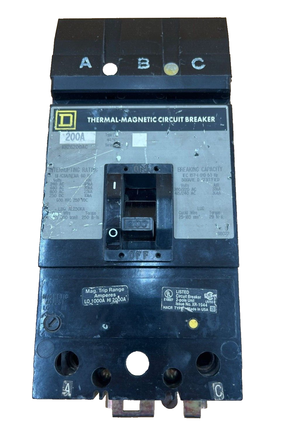 Square D KH26200AC Used