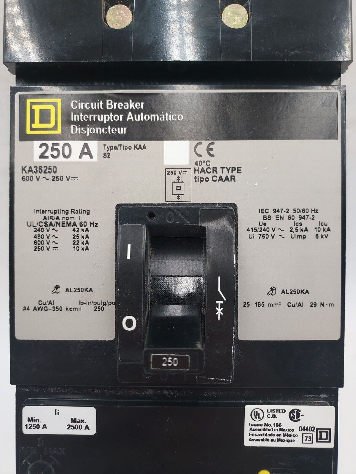 Square D KA36250 New