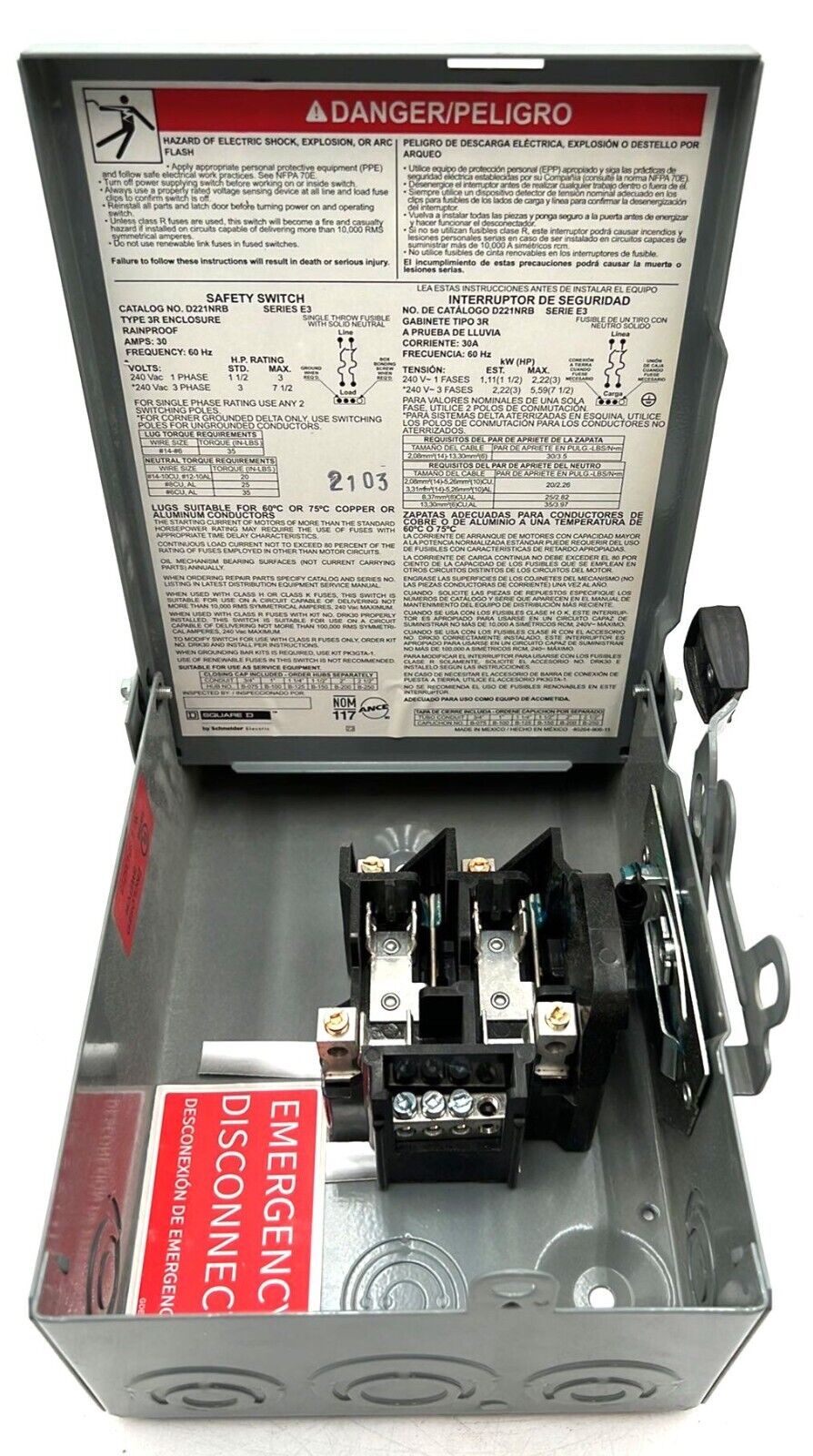 Square D D221NRB Used