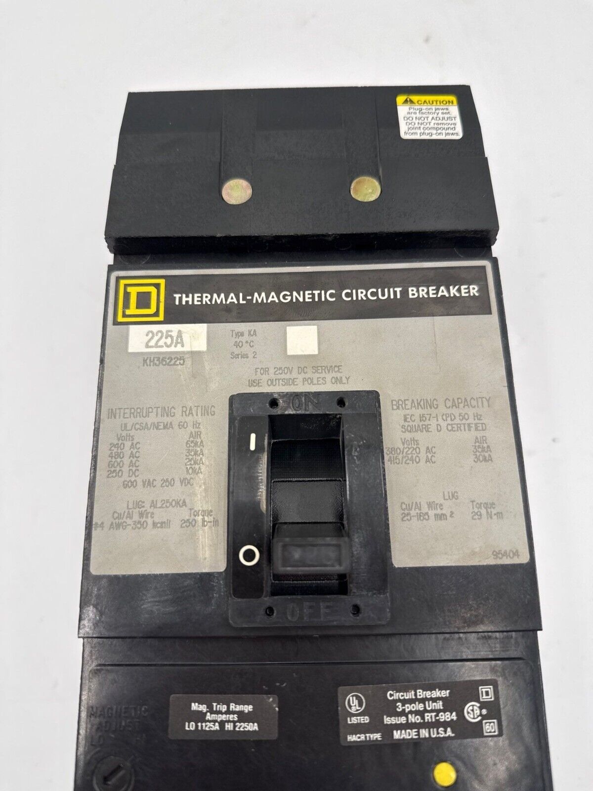 Square D KH36225 Used