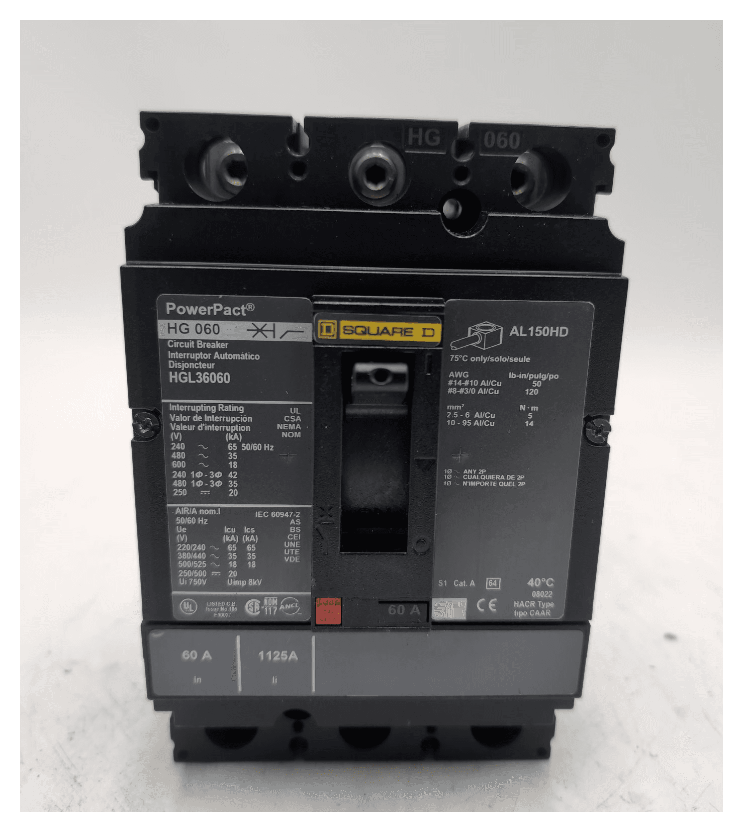Square D HGL36060 Circuit Breaker — image 1 of 5