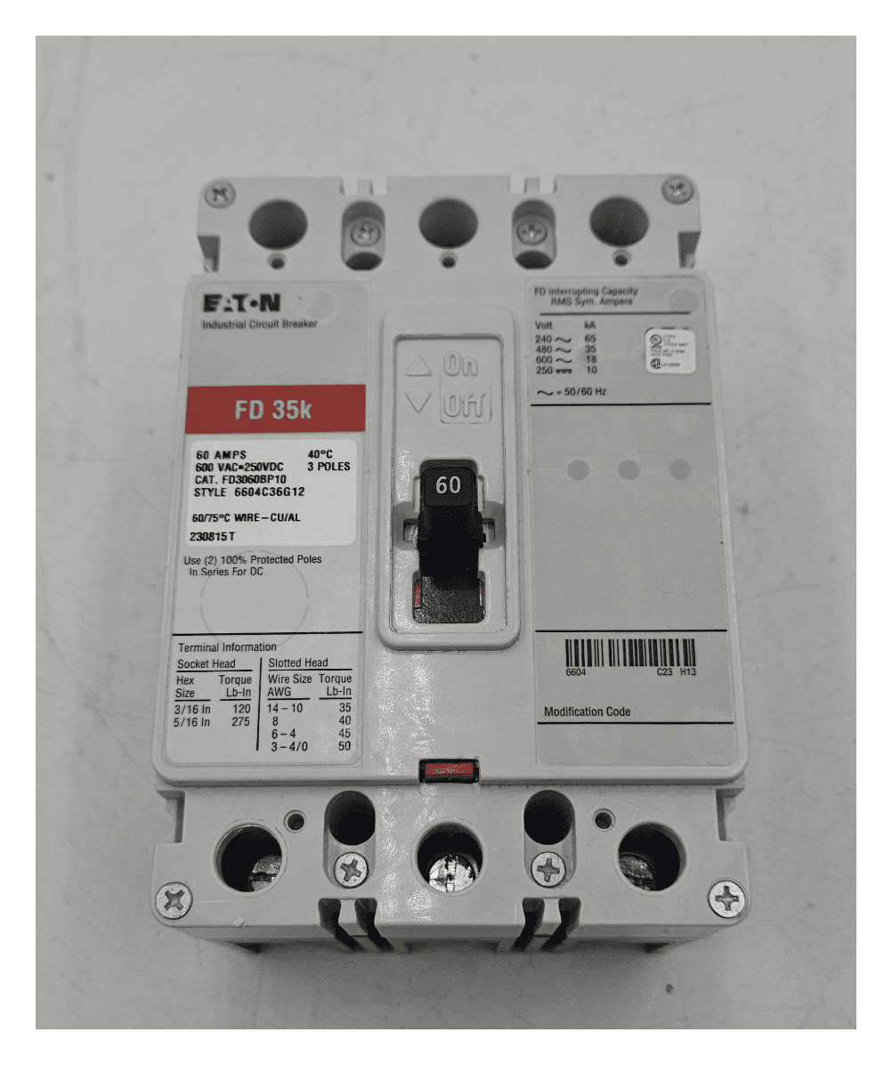 Eaton FD3060 Circuit Breaker — image 1 of 7