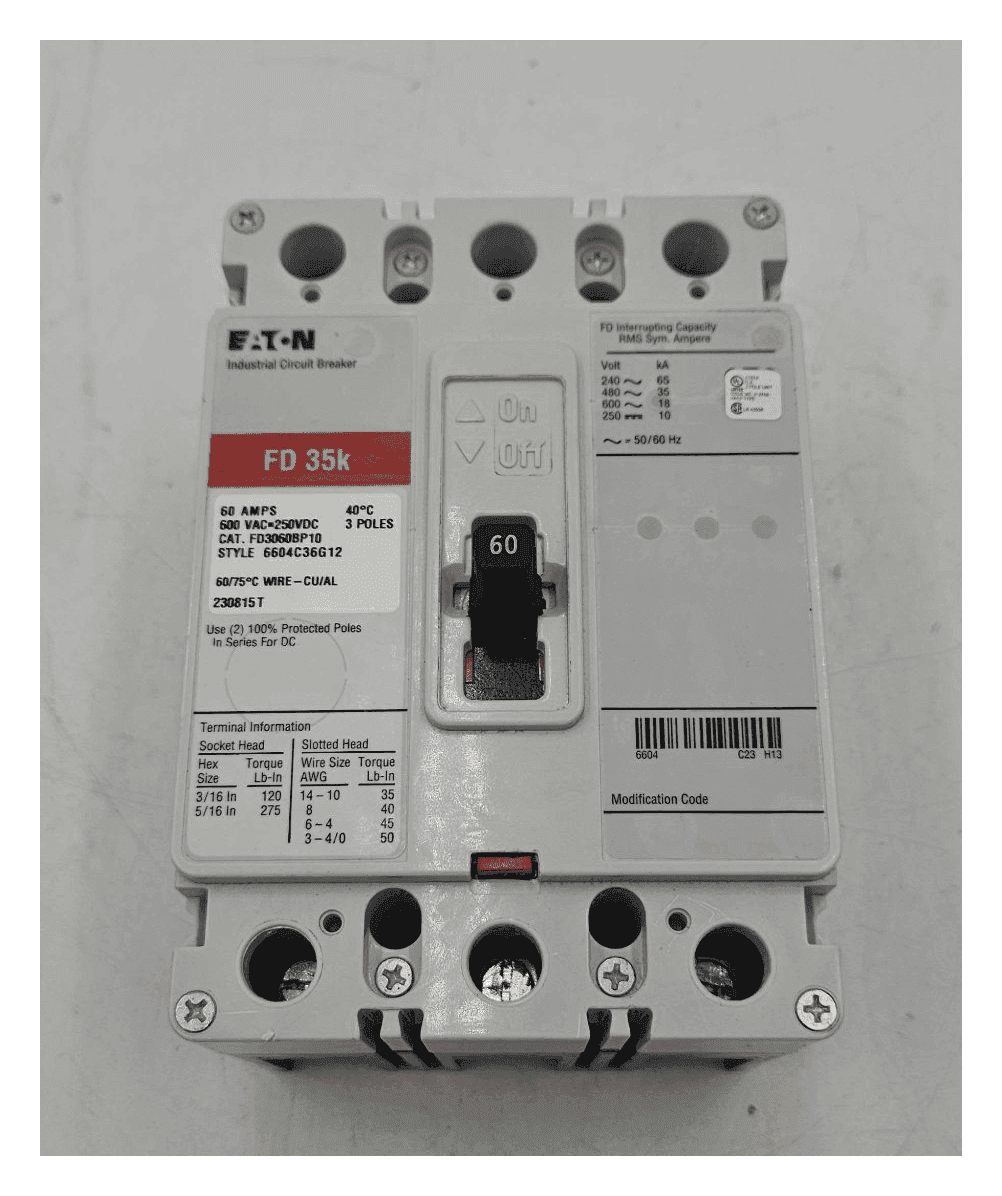 Eaton FD3060 Circuit Breaker 60A 3P 600V