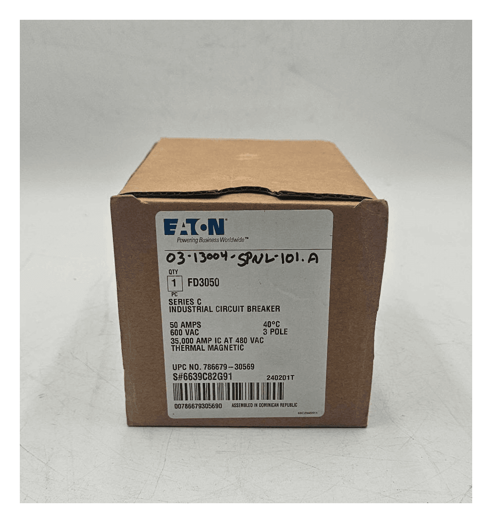 Eaton FD3050 Circuit Breaker 50A 3P 600V New In Box