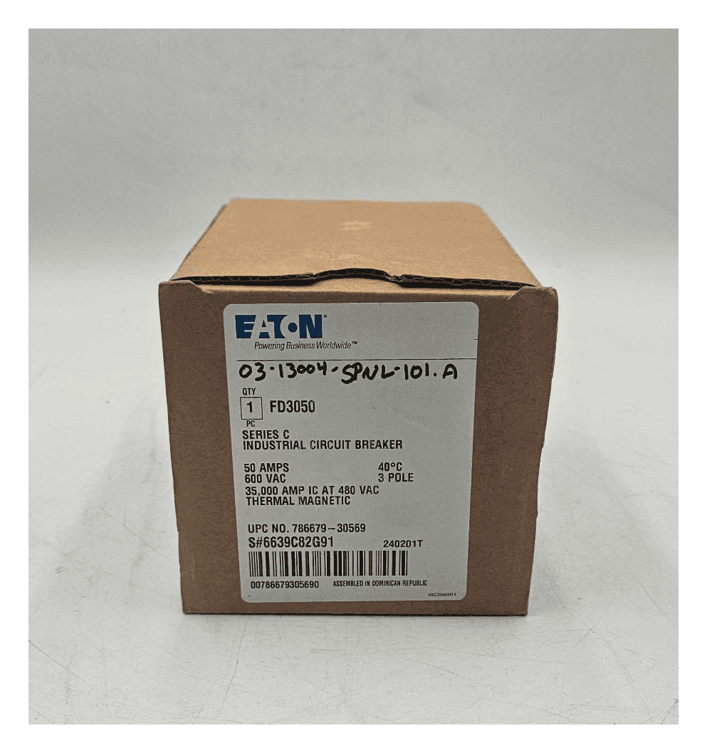 Eaton FD3050 Circuit Breaker 50A 3P 600V New In Box