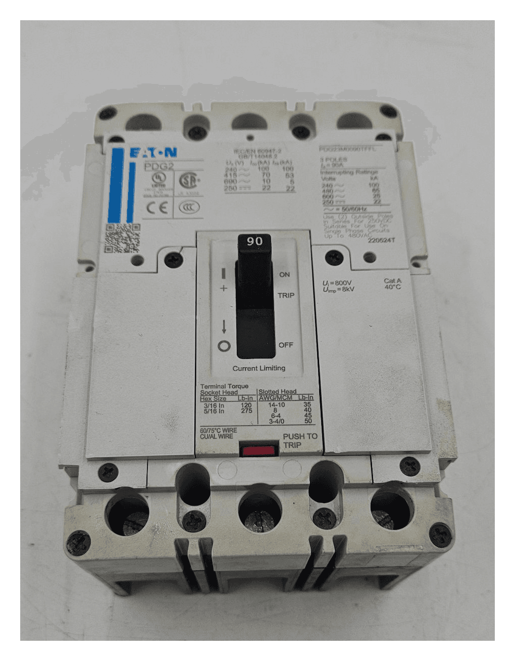 Eaton PDG23M0090TFFL Circuit Breaker — image 1 of 7