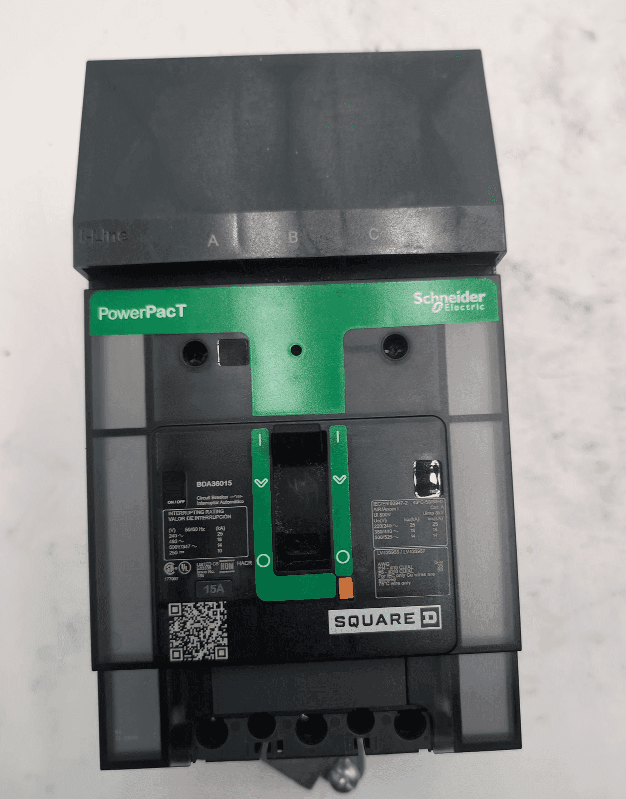 Square D BDA36015 Circuit Breaker 15A 3P 600V