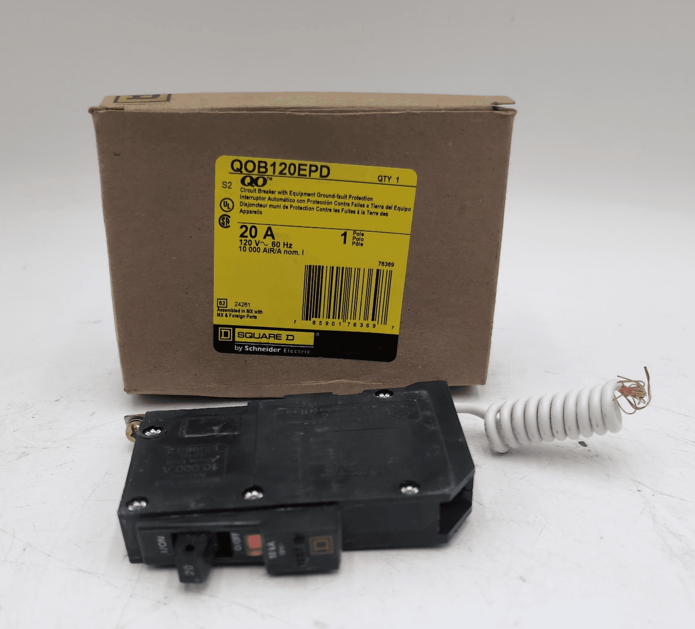 Square D QOB120EPD Circuit Breaker 20A 1P 120V