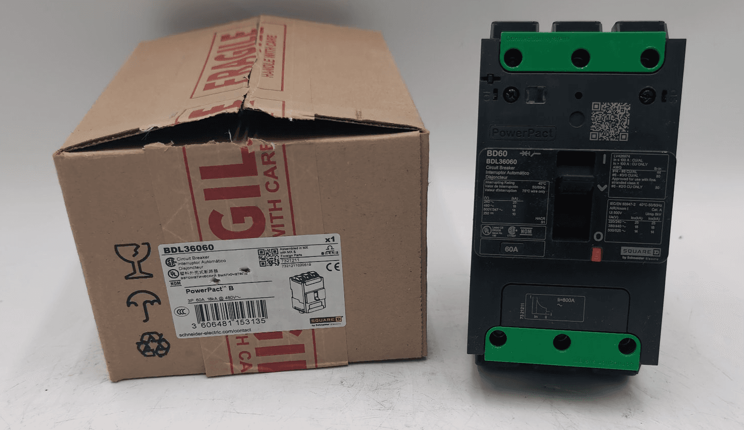 Square D BDL36060 Circuit Breaker 60A 3P 600V – image 1