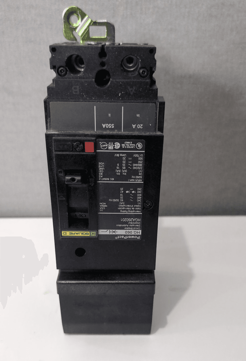 Square D HGA260201 Circuit Breaker 20A 600V 2 Pole – image 1