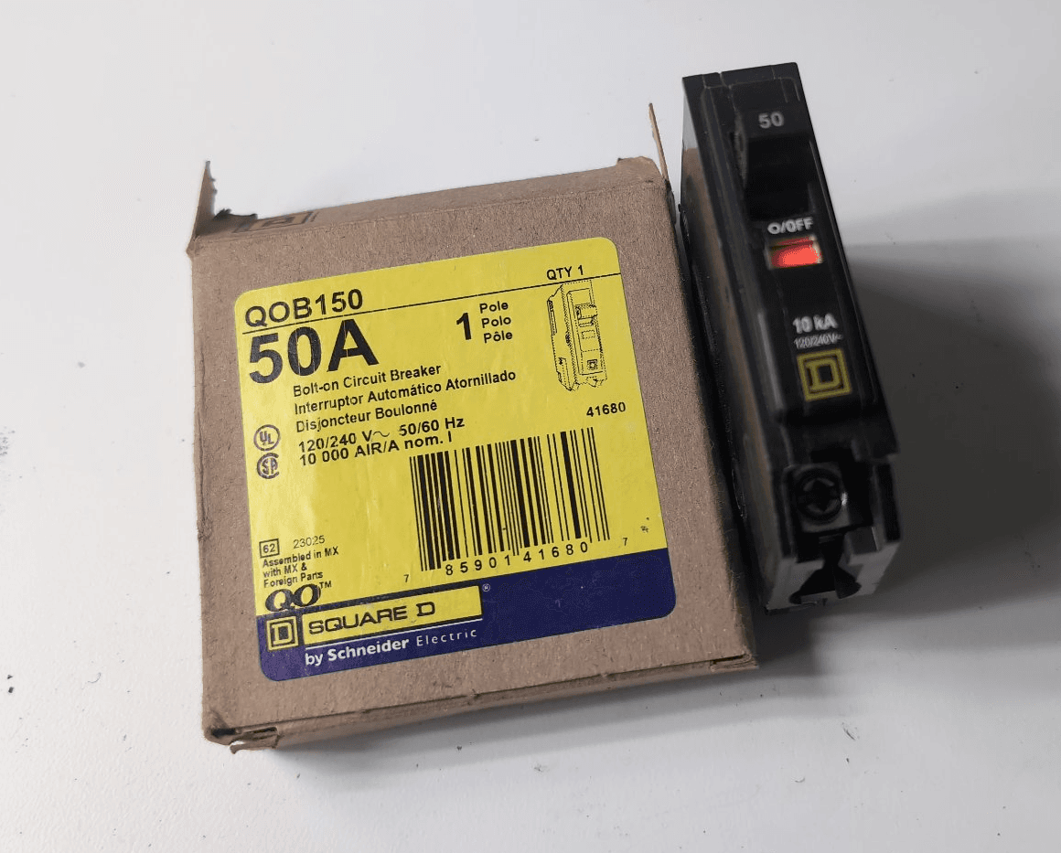 Square D QOB150 Circuit Breaker 50A 240V 1 Pole Plug On – image 1