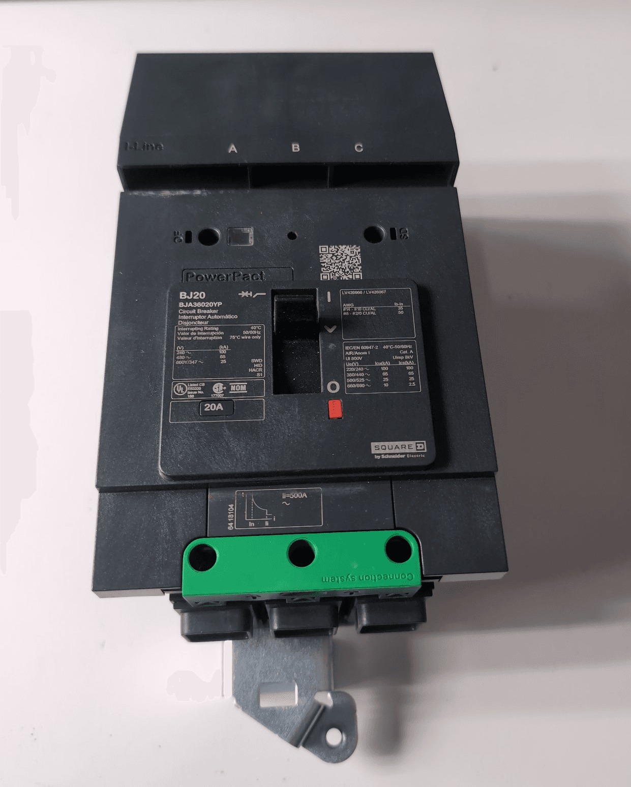 Square D BJA36020YP Circuit Breaker 20A 480V 3P – image 1