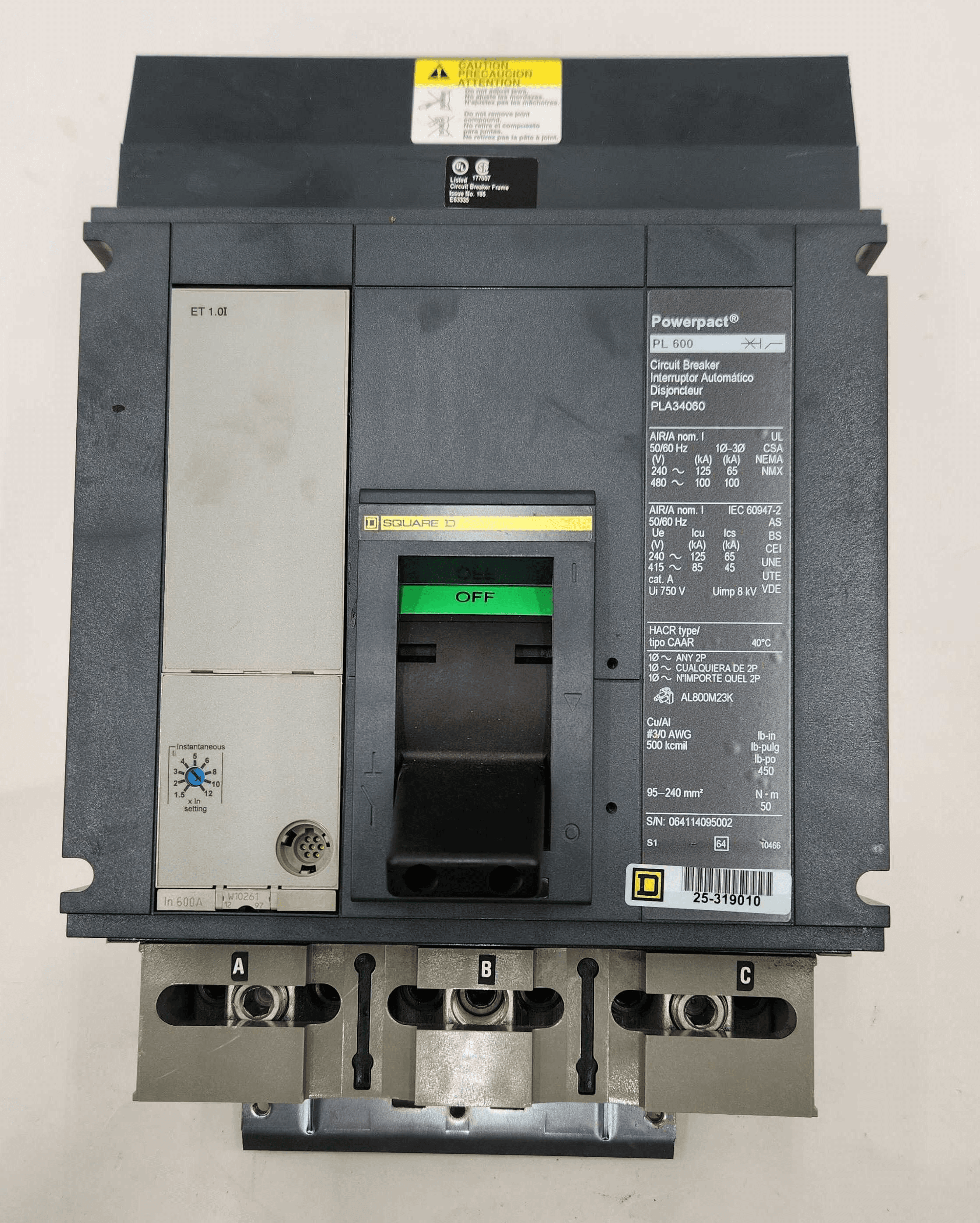 Square D PLA34060 Circuit Breaker — image 1 of 7
