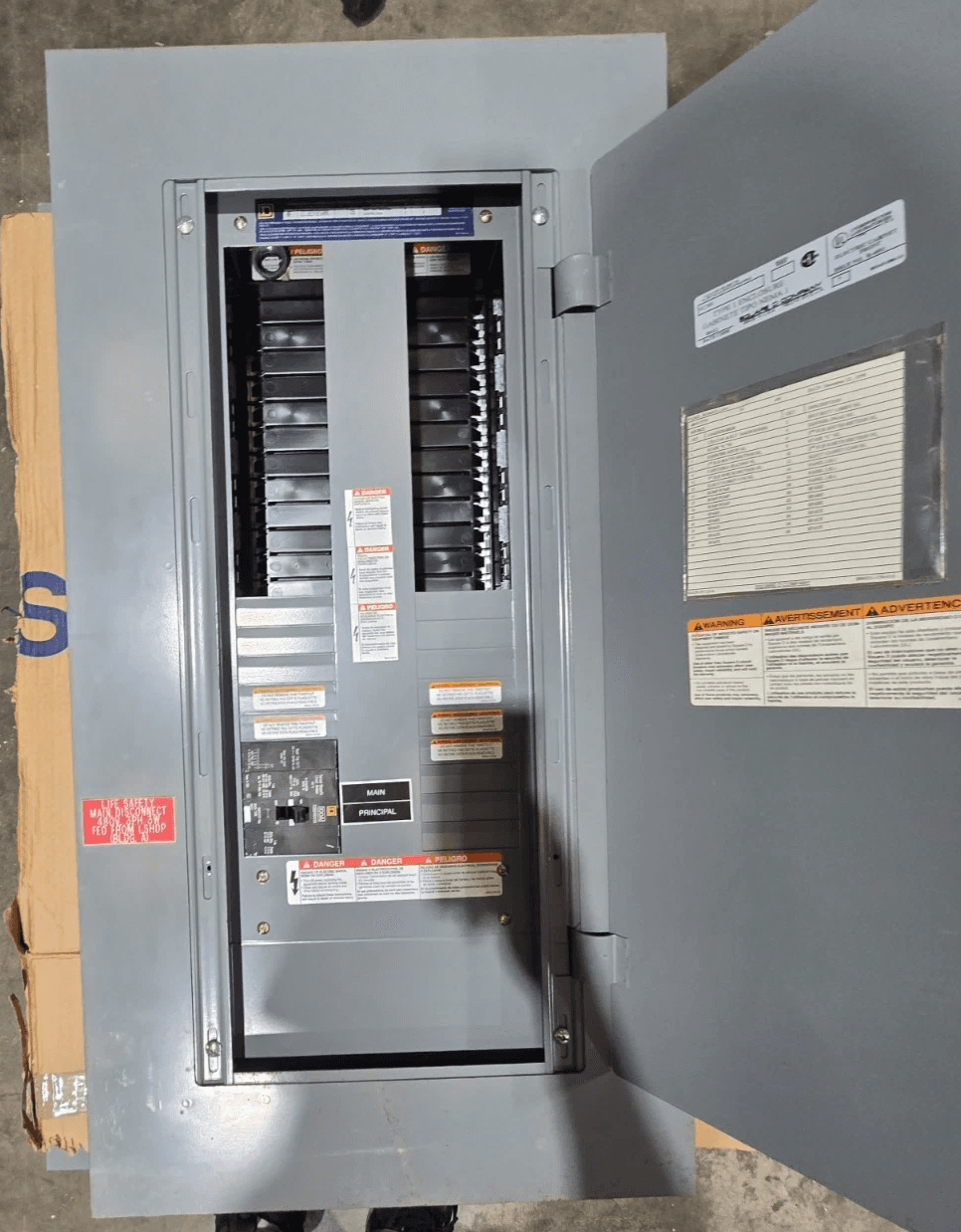 Square D NF Panelboard 125A 600/347V 3PH 4W 30 Cir MCB 100 Amp Panel EDB34100SA – image 1
