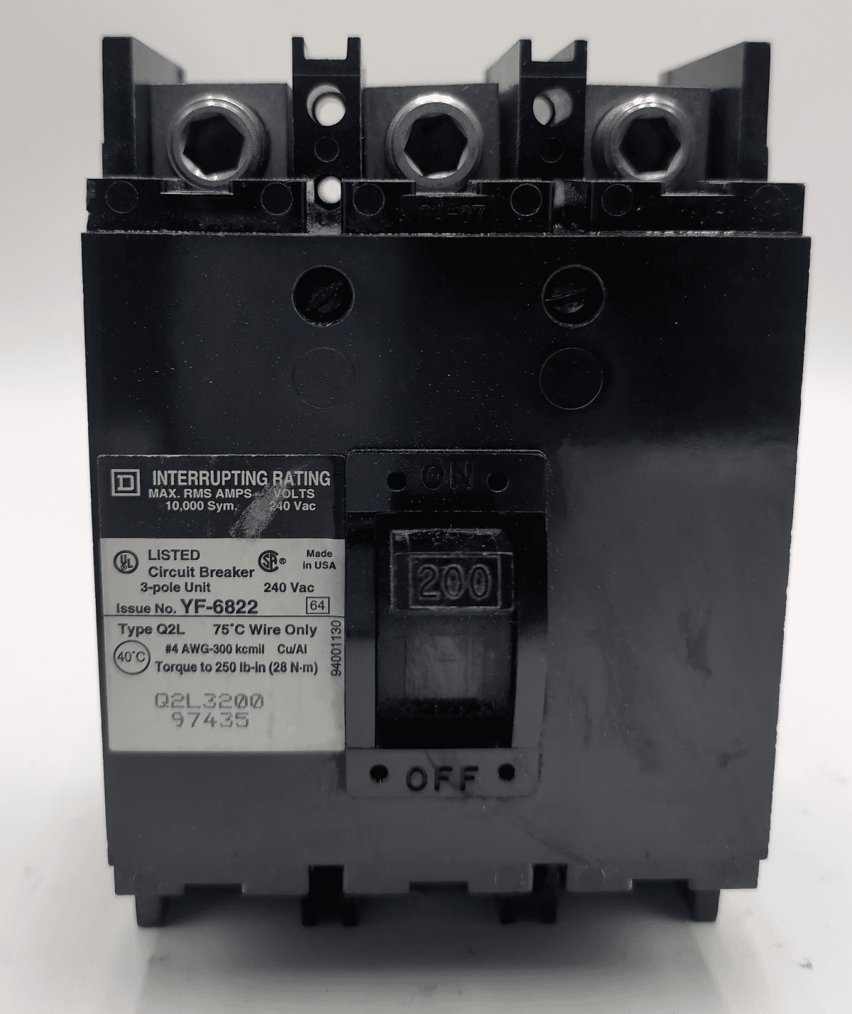 Square D Q2L3200 Circuit Breaker — image 1 of 7