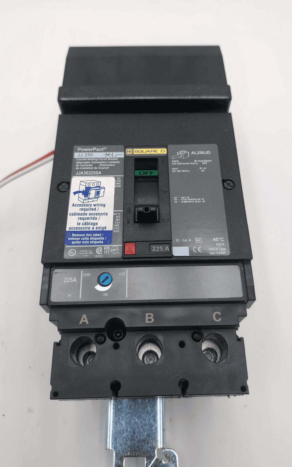 Square D JJA36225SA Circuit Breaker 225A 600V 3P