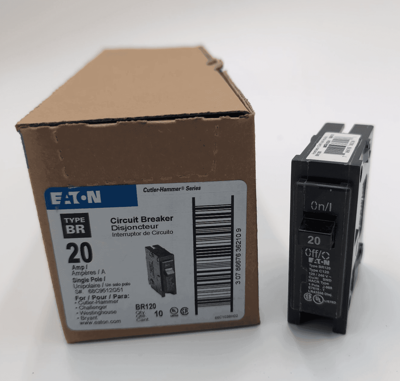Eaton BR120 Circuit Breaker 20A 1P 120V