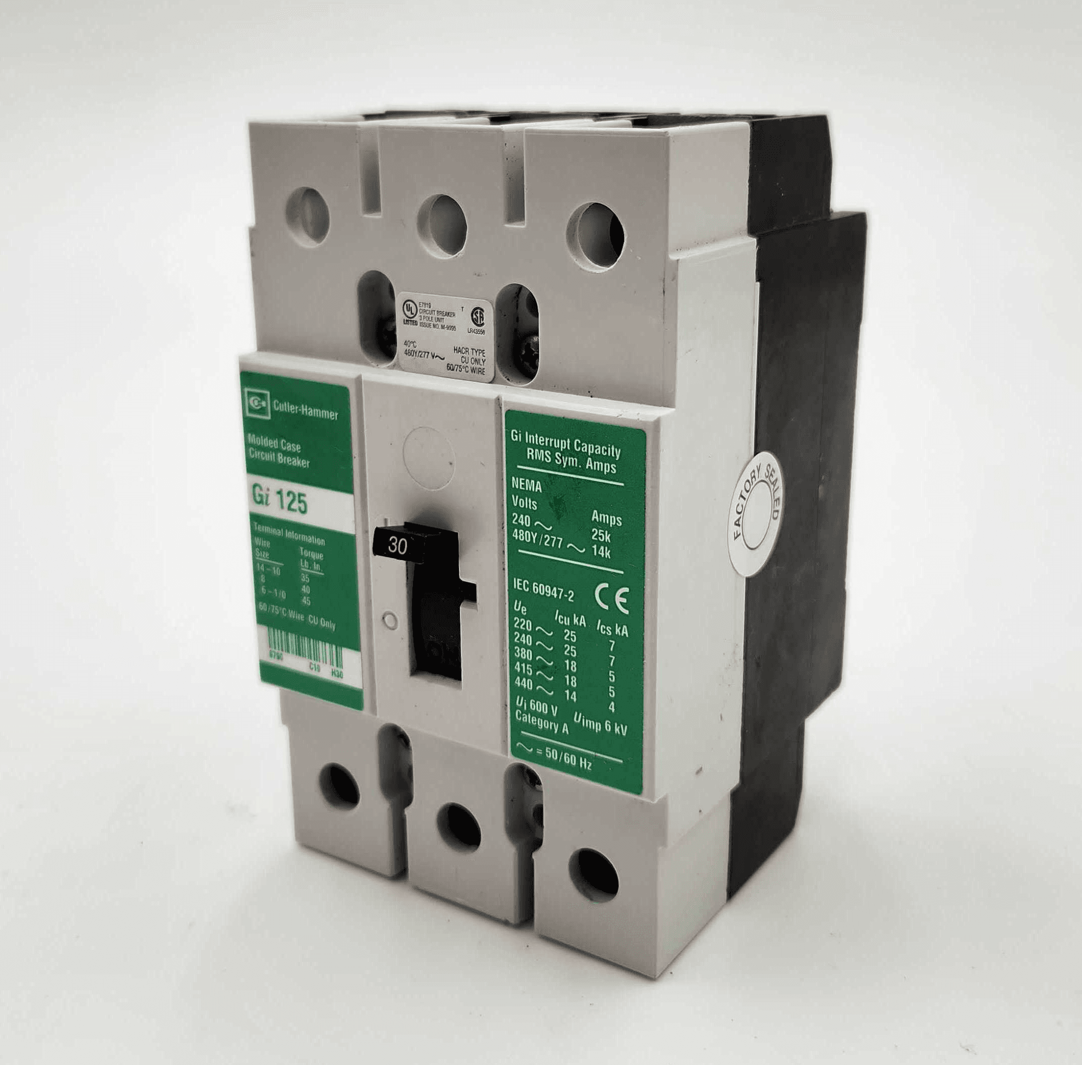 EATON CH GI3030 Circuit Breaker 30A 3P 415V 30 Amp 3 Pole BOLT ON – image 1
