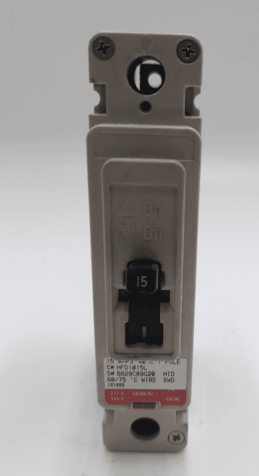 Eaton HFD1015L Circuit Breaker 15A 277V 1 Pole