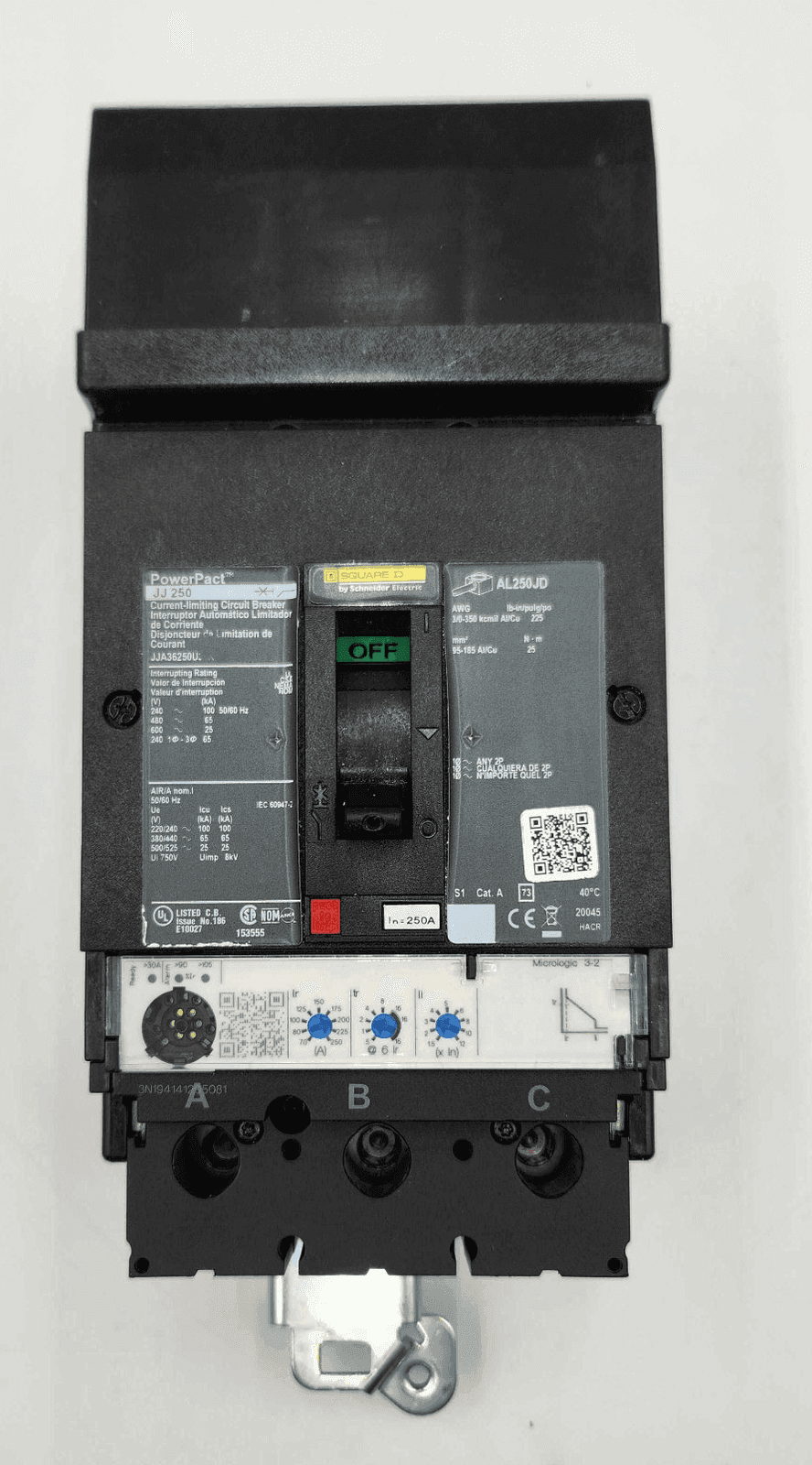 Square D JJA36250U Circuit Breaker 250A 600V 3P