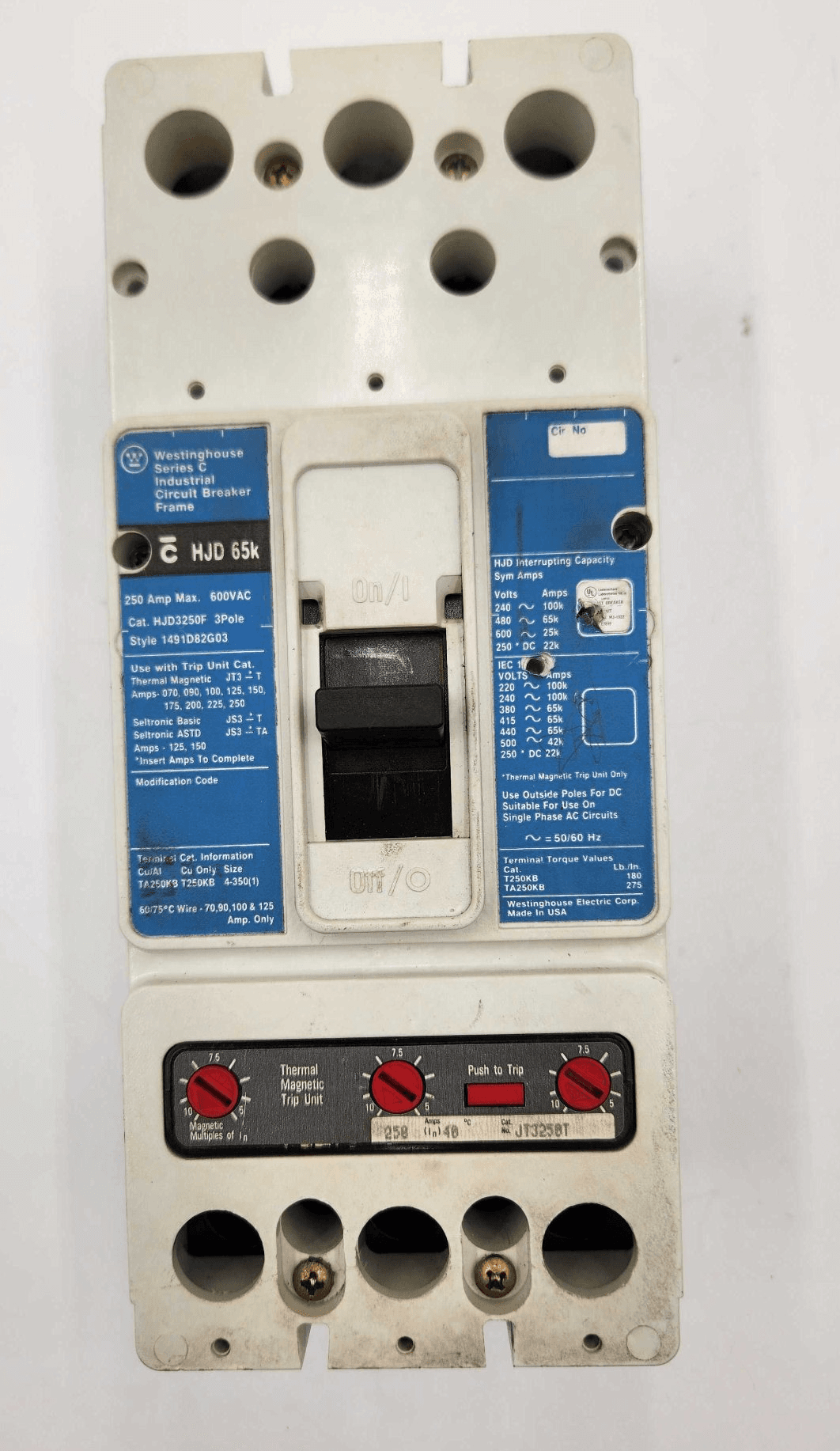 Eaton HJD3250F Circuit Breaker 250A 600V 3P