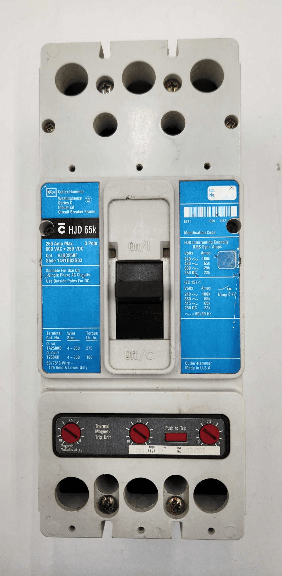 Eaton HJD3150 Circuit Breaker — image 1 of 8