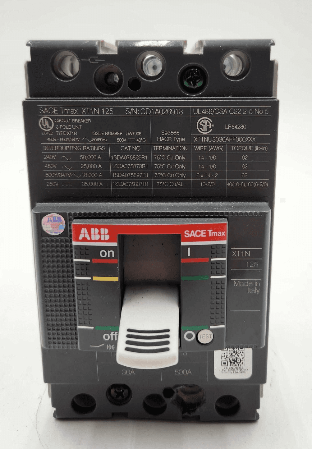 ABB XT1NU3030AFF000XXX Circuit Breaker — image 1 of 8