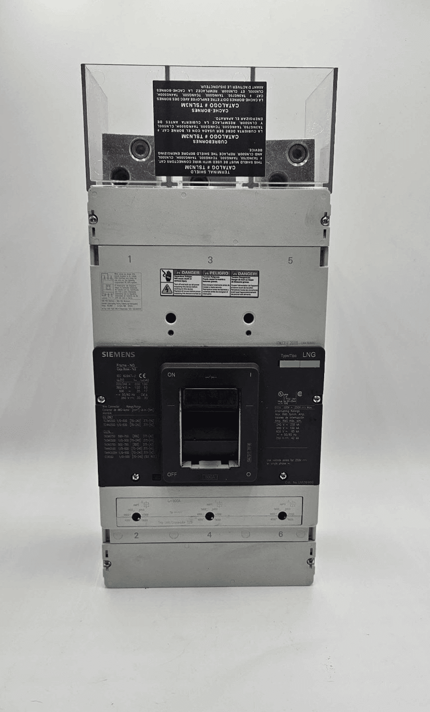 Siemens LNX3B120 1200 Amp 3 Pole Breaker 600V Type LNG w/ Lugs & Shield – image 1