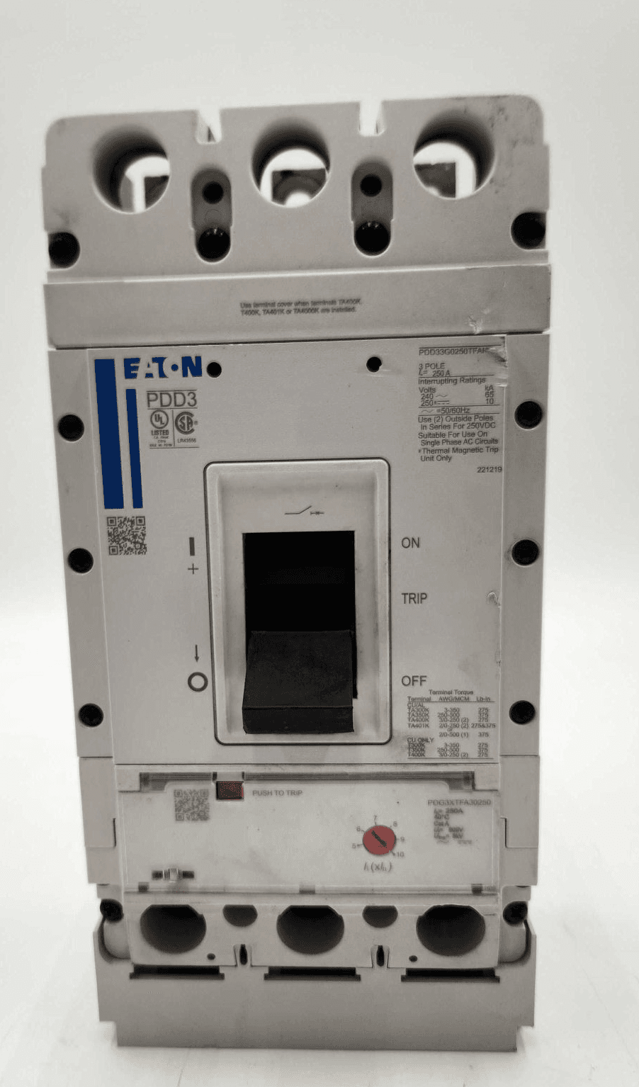 Eaton PDD33G0250TFAN Circuit Breaker 250A 240V 3P I-Line – image 1