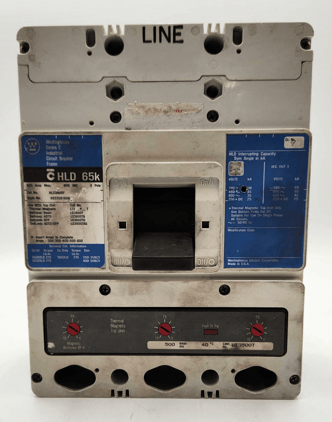 Westinghouse HLD3500 Circuit Breaker — image 1 of 8