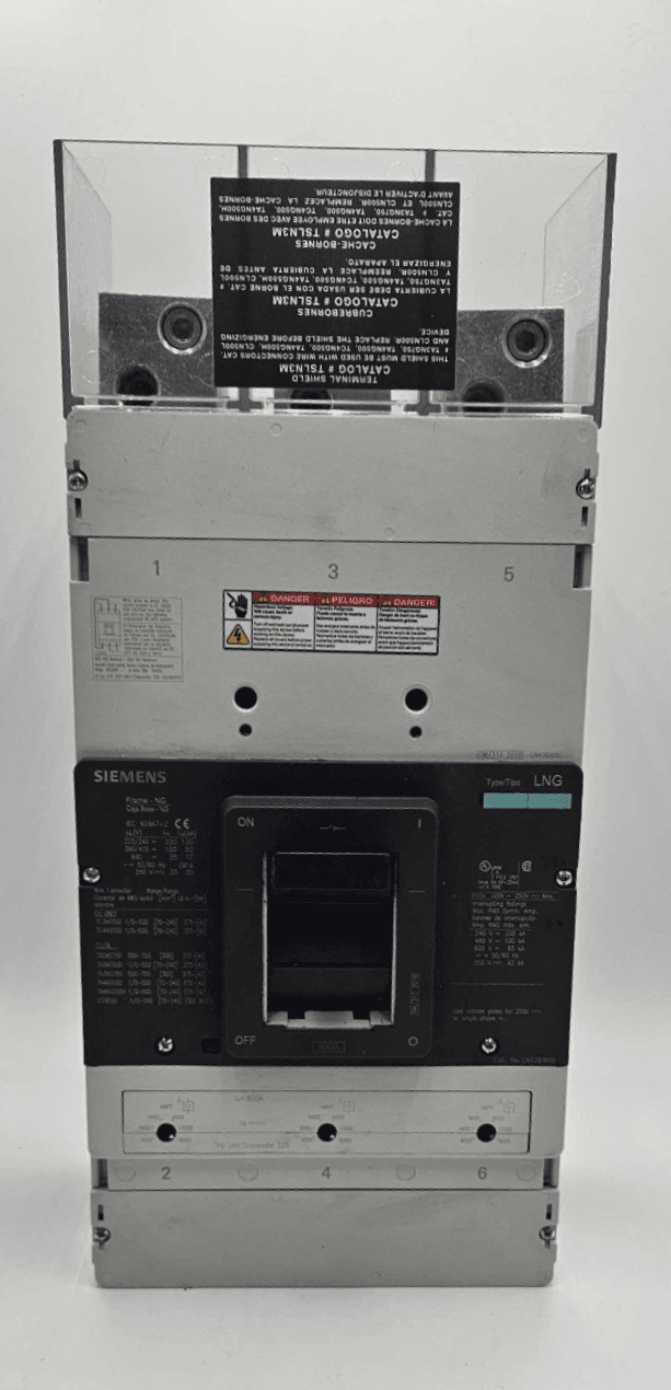 Siemens LNX3B800 800 Amp 3 Pole Breaker 600V Type LNG w/ Lugs & Shield