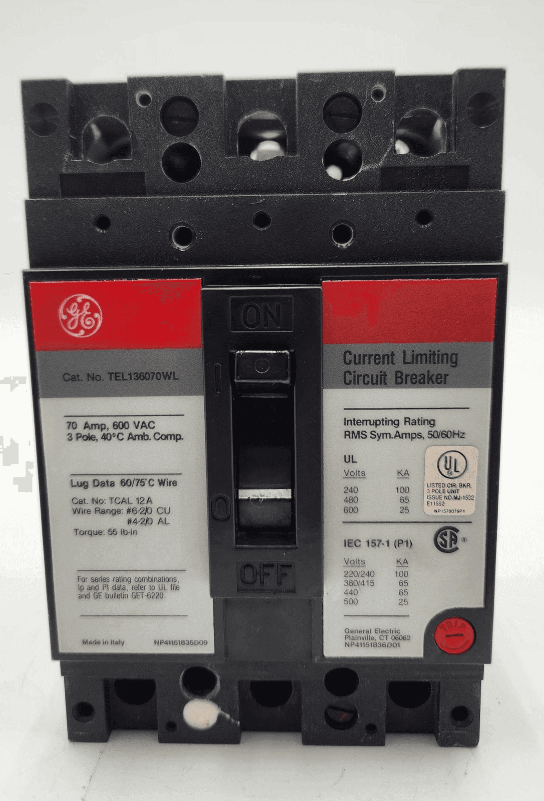 GE TEL136070WL Circuit Breaker — image 1 of 7