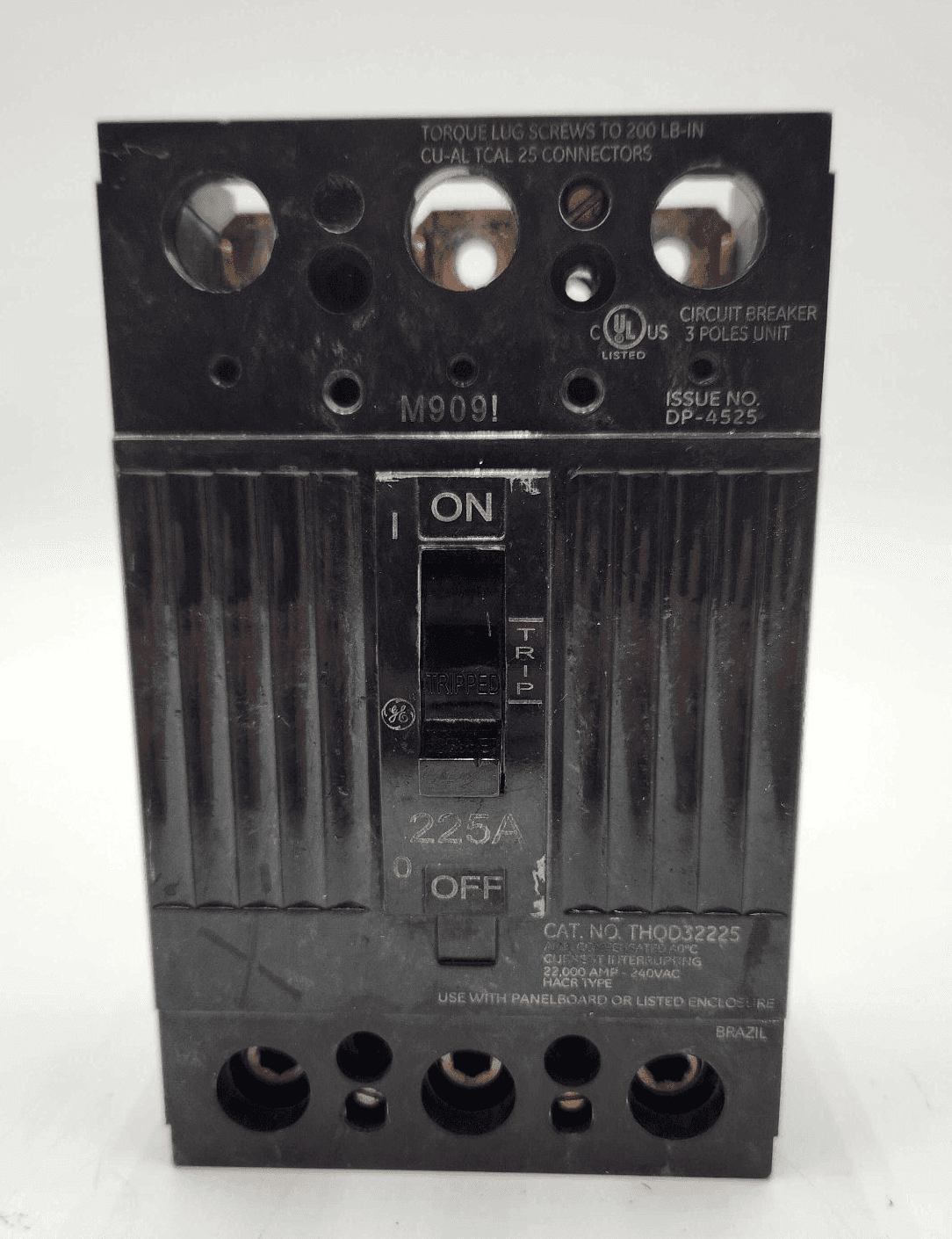 GE THQD32225 Circuit Breaker 225A 240V 3 Pole