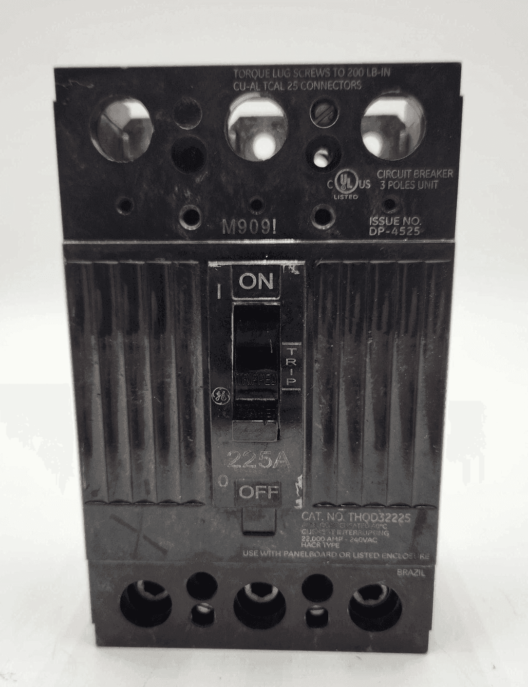 GE THQD32225 Circuit Breaker 225A 240V 3 Pole